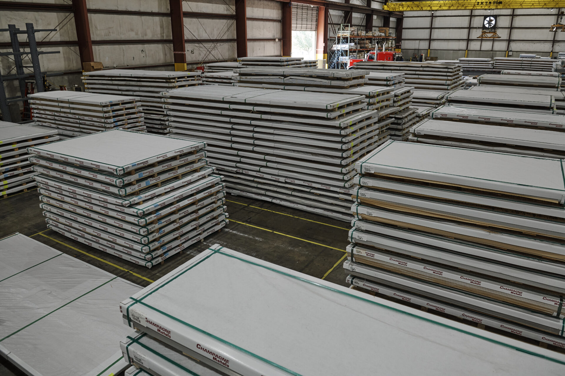 stacks of aluminum sheet stock